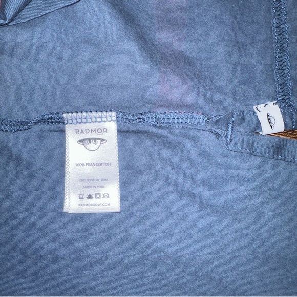 Radmor Shirt Mens Large True Blue/Burn Crosby Reverb Print Cotton Golf Polo NWT - Picture 10 of 10